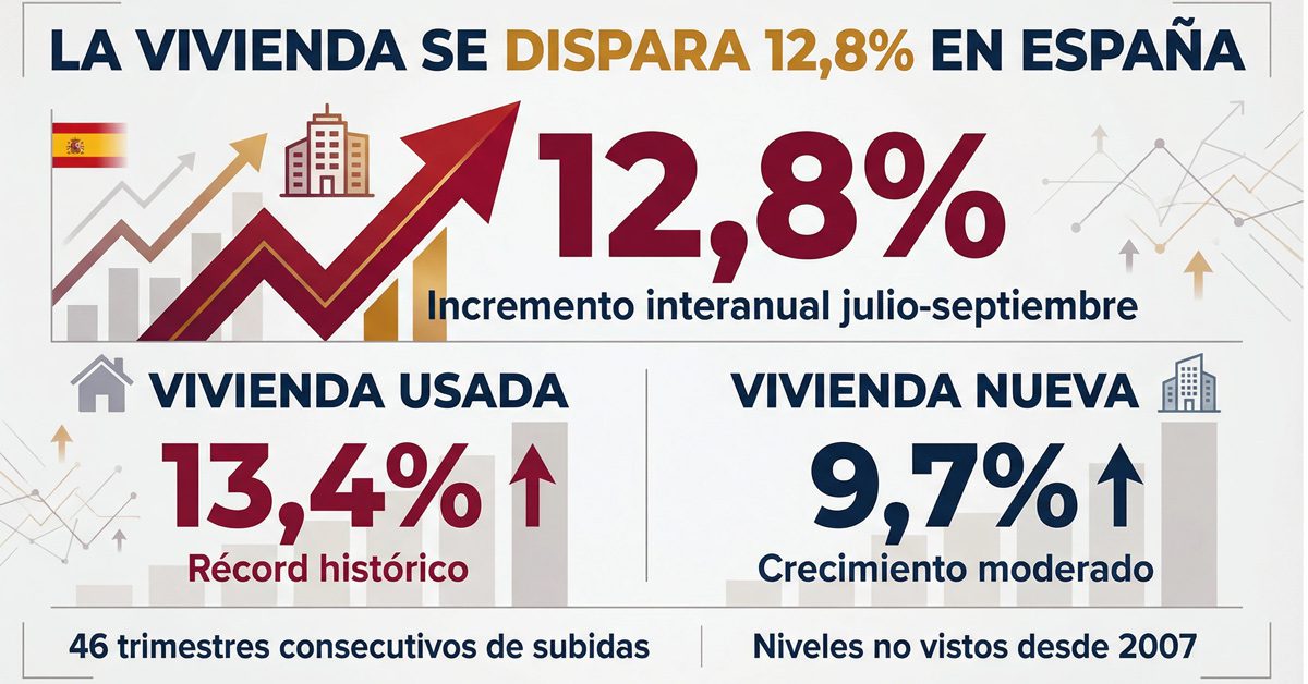La vivienda se dispara 12,8% en España